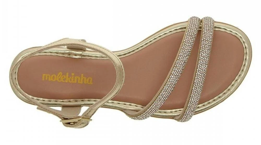 SANDALIA INFANTIL MOLEKINHA TIRA DOURADA - Imagem 4